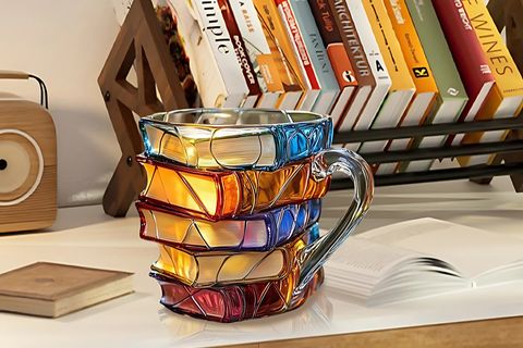 Vueeze BookHaven Mug-Book Lovers Love This Gorgeous Handmade Painted Book Mug